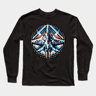 Aviator’s Crest | Geometric F-16 Falcon Tee Long Sleeve T-Shirt